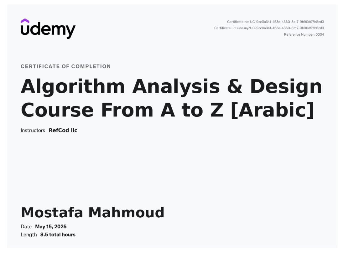 Algorithm Analysis & Design